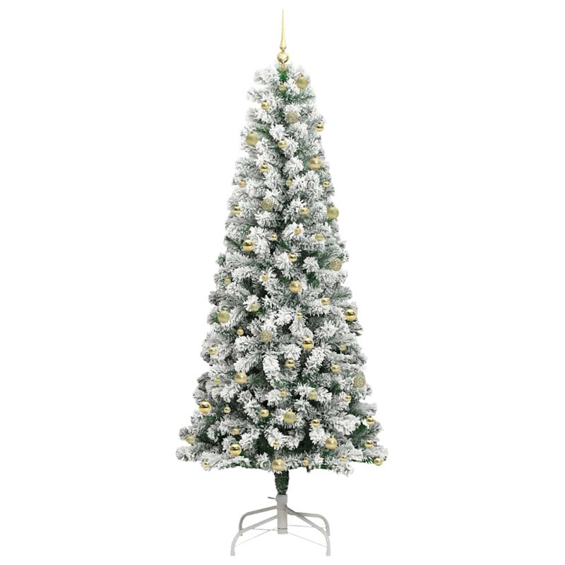 Artificial Hinged Christmas Tree Green and white, 7.87 ft