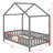 House Bed Frame with Canopy for Kids, Montessori Floor Bed with Safety High Railings-531221168-531221170