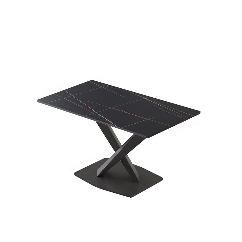 Table de salle à manger Modern, Noir, H 29,53 po x L 55,12 po x l 31,5 po