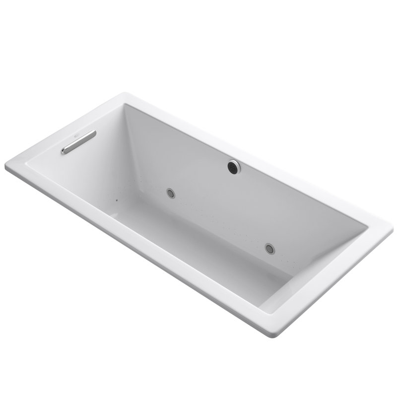 Underscore Bubblemassage 66" x 32" Whirpool Bathtub, White