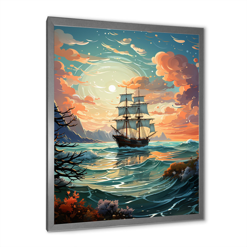 Port Nautical Dreams I sur impression sur toile, H 40 po x l 30 po x P 1,5 po, Cadre photo argenté