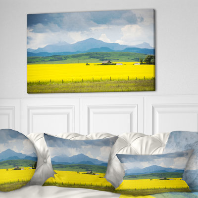 «Farm House in Field of Canola», reproduction de photo sur toile