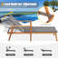 Chaise longue simple inclinable en acacia Azlaan