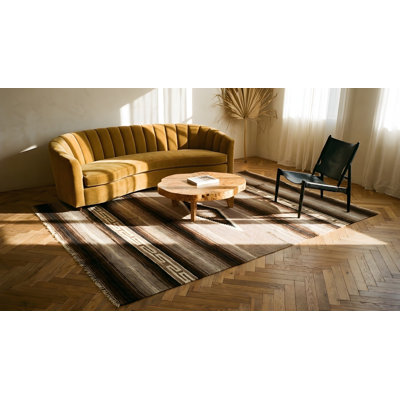 Tapis tissé à plat à motif géométrique antique Navajo