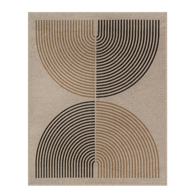 Narze Modern Easy Jute Machine Washable Area Rug with Non-Slip Backing for Living Room, Dining Room, Bedroom