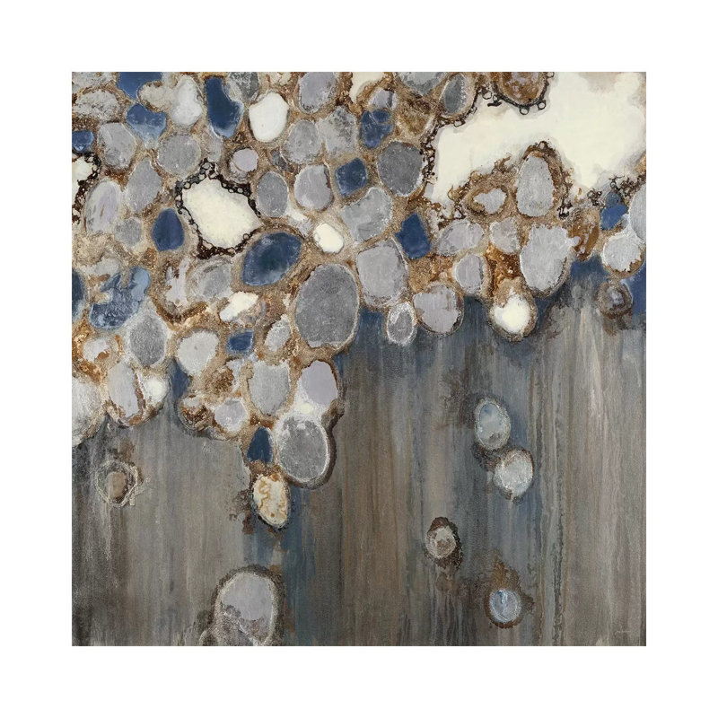 Indigo Oyster Shells by Liz Jardine - Wrapped Canvas Giclee Art Print, 66.04 cm H x 66.04 cm W x 1.91 cm D
