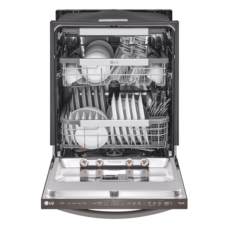 LG Smart Top Control Dishwasher with 1-Hour Wash & Dry, QuadWash® Pro, TrueSteam ®and Dynamic Heat Dry, Black Stainless Steel