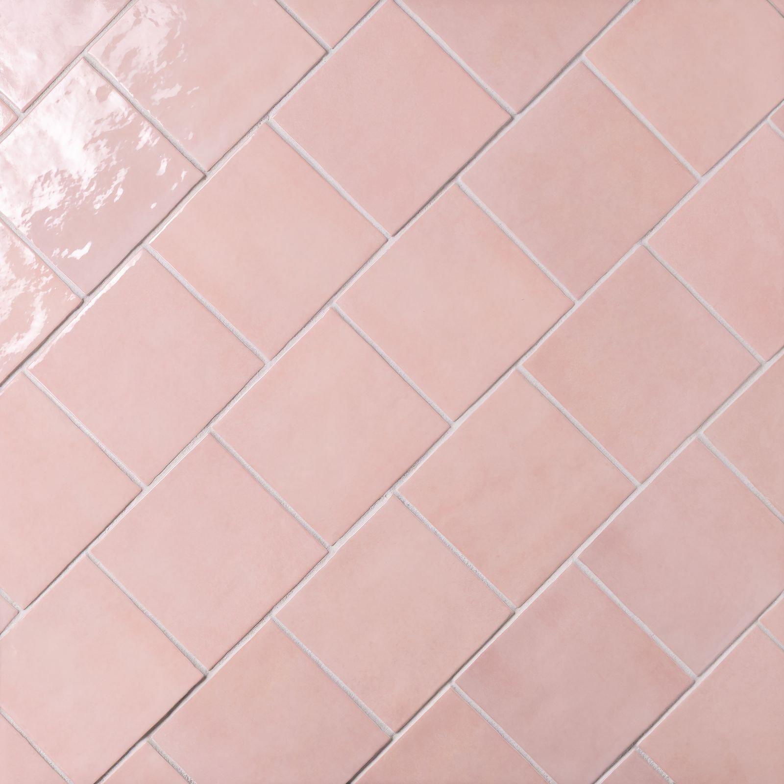 Cloe 5 in. x 5 in. Handmade-Look Ceramic Wall Glossy Subway Tile, Pink
