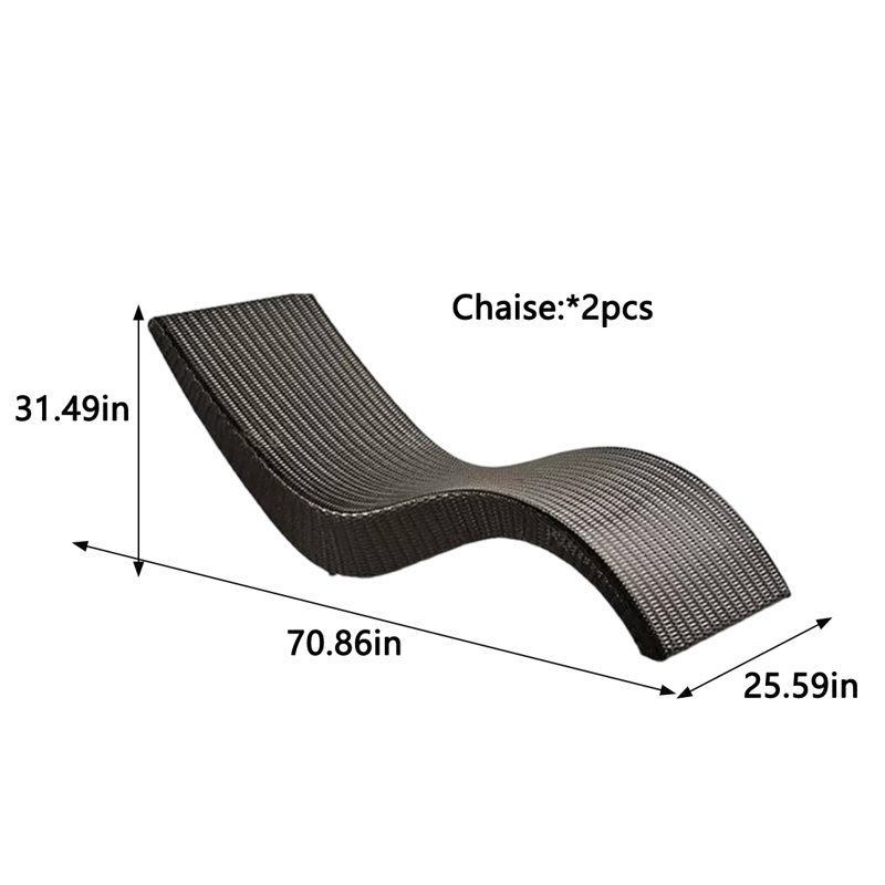 Chaise longue d'extérieur, Brun foncé