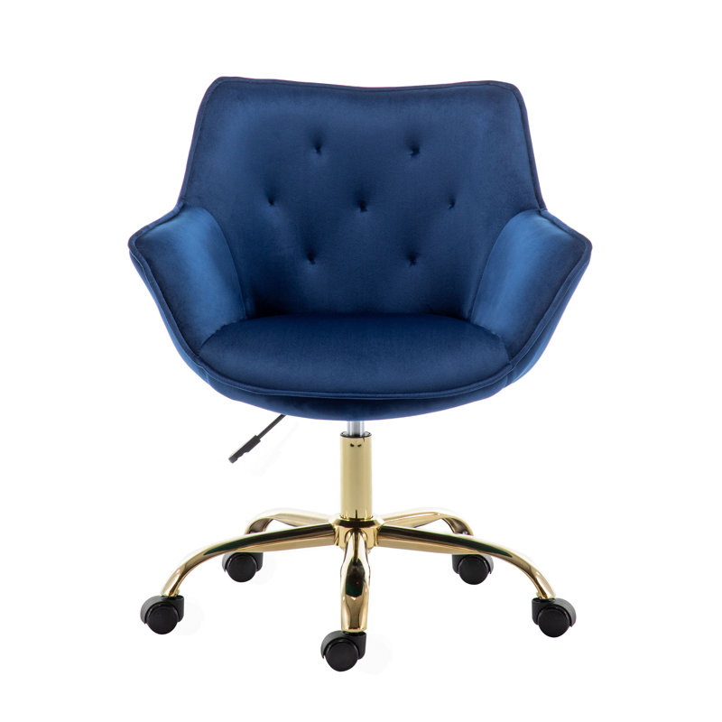 Velvet Office Chair, Blue