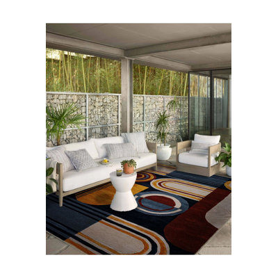 Tapis multicolore rayé multicolore