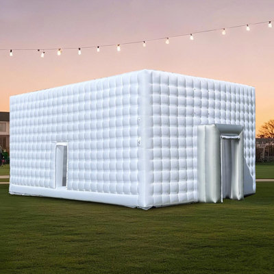 Wellcomer 30 ft Giant Inflatable Nightclub Tent with Blower, Outdoor Party Event Tent for Corporate Events, Festivals, Weddings & Special Gatherings - White