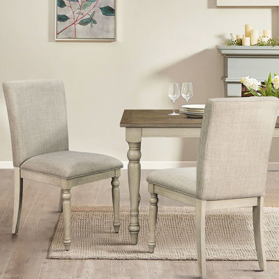 Chaise de salle à manger rembourrée de 2 avec finition gris