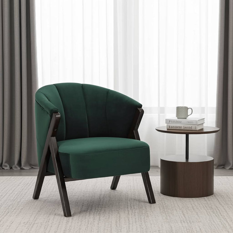 Nico Occasional Chair, Dark Green Velvet