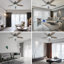 Ventilateur de plafond en nickel brossé 52 pouces avec ensemble d'éclairage DEL Fusion-2121631957-2121631977