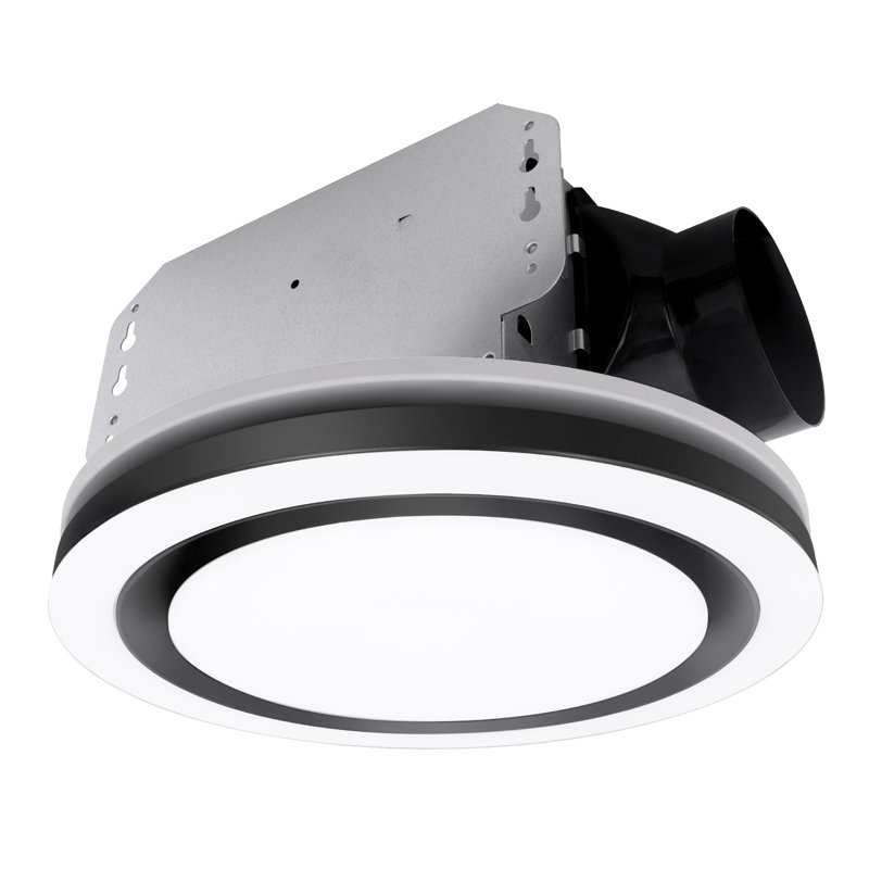 Ventilateur de salle de bain 90 pi³ / min avec ventilateur d'extraction à lumière DEL 3 CCT certifié Energy Star, Noir mat