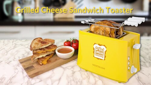 Nostalgia TCS2 Grilled Cheese Sandwich Toaster, Yellow 
