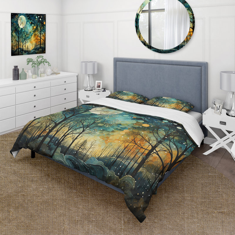 Ensemble de housse de couette Enchanted Forest - Abstract Collages, Housse de couette très grand et 2 très grandes t