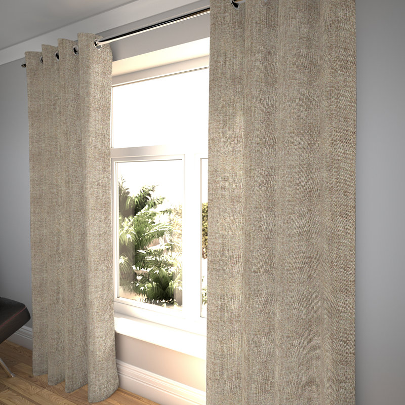 Tafolla Room Darkening Curtain Pair, 116 W x 137 D cm, Taupe Beige