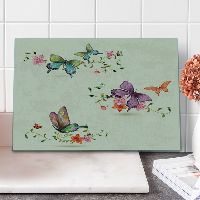 Ambesonne Vintage Cutting Board Large Size Wings Moth Transformation Multicolor
