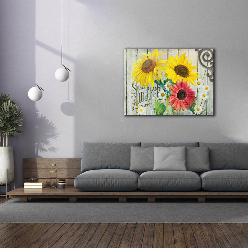 «Farm Seed Sunflowers» par Art Licensing Studio, art mural sur toile, H 40 po x l 54 po