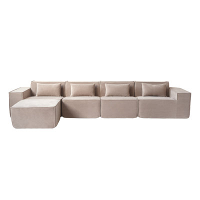 5 - Piece Sectional Sofa Modular Sectional With Ottoman