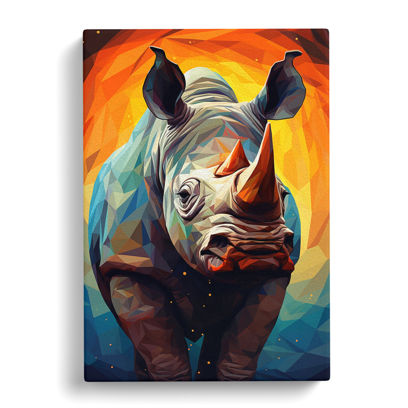Rhino Geometric - Print, 76cm H x 50cm W x 3cm D