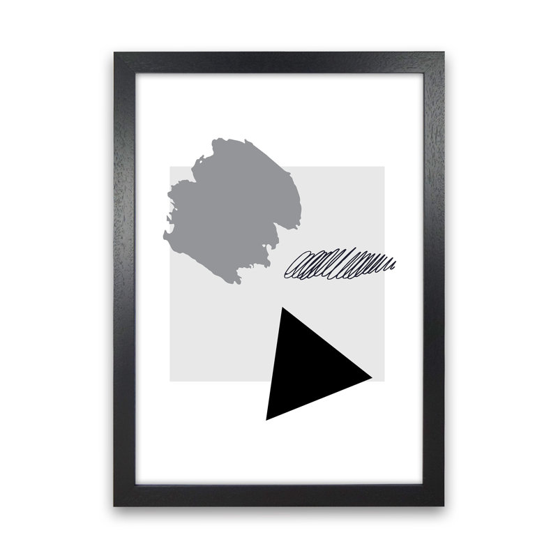 Square Mismatch Grey by Pixy Paper - Print, 42cm H x 29.7cm W x 3cm D, Black Framed