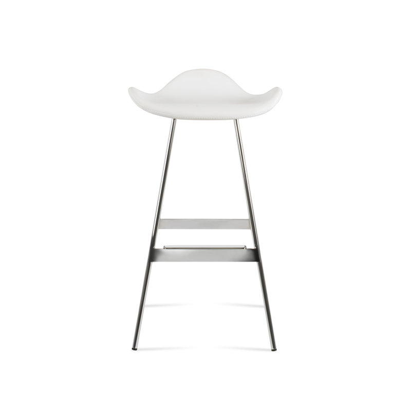 Tabouret Falcon Balat, Blanc PPM, Chrome chrome