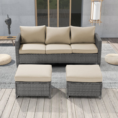 Raelee 3 - Person Patio Conversation Set with Cushions