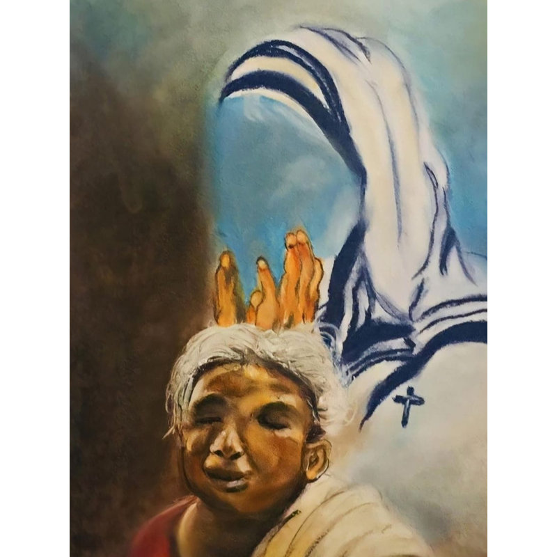 Maternité universelle | Shoft pastels sur feuille | Par Varnik Bansal