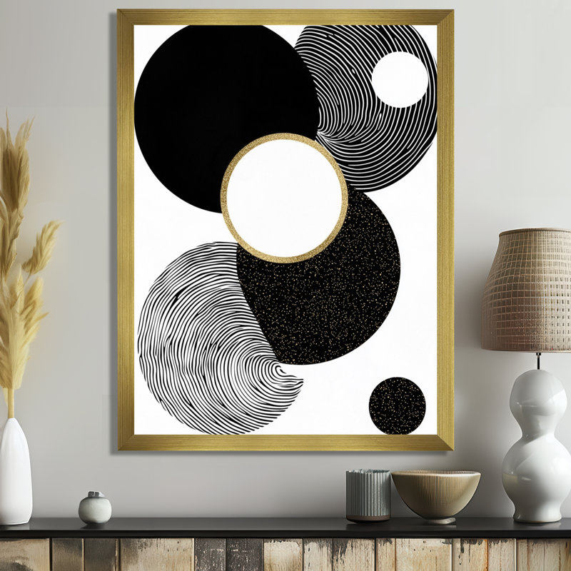 Coalmont - Abstract Wall Art Living Room, H 44 po x l 34 po, Reproduction encadrée d'une seule photo, Doré