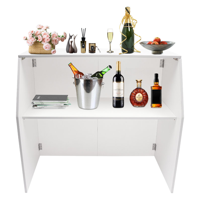 Ernfrid Portable W47.75'' Bar Cabinet For Home and Commercial Use, White