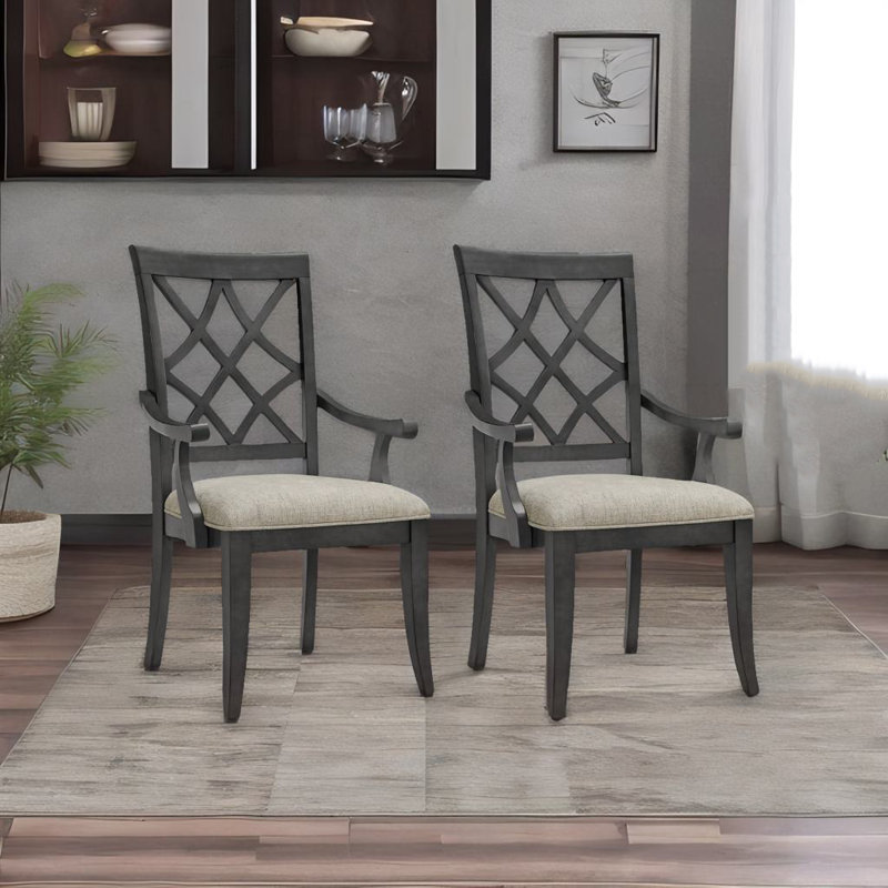 Ensemble de 2 chaises de salle à manger en bois, Chêne foncé