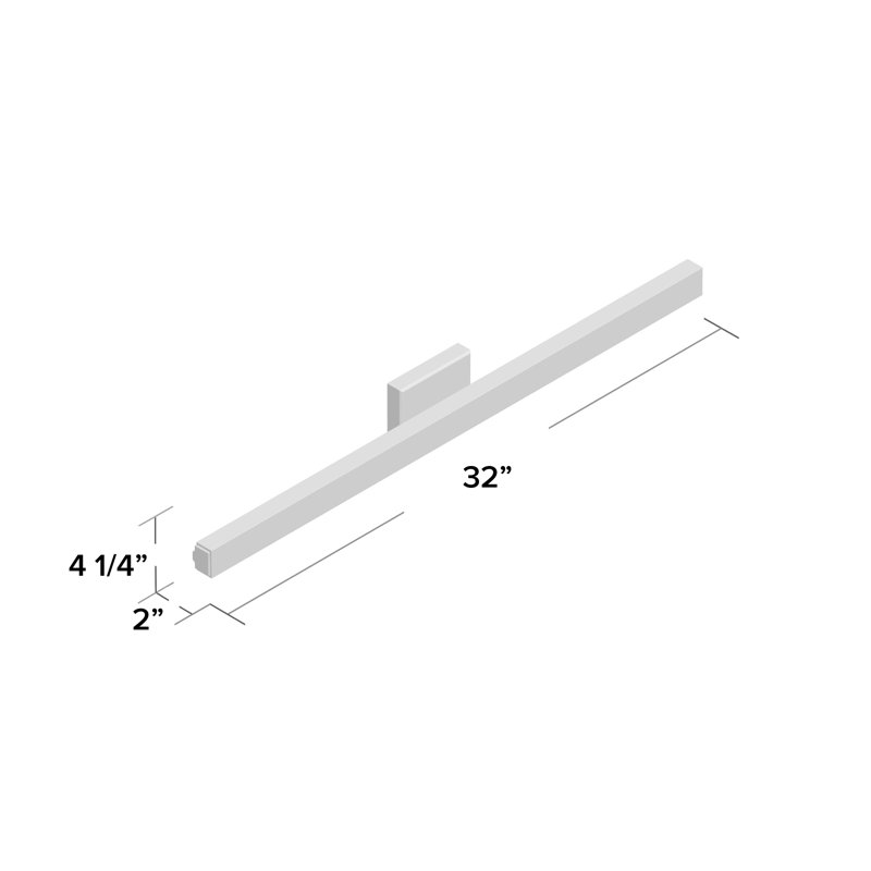 SQ-bar Dimmable LED Bath Bar, Satin Nickel