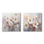 Ensemble de 2 collages carrés botaniques orange et bleu-383022980-383022981