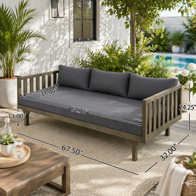 Canapé de patio 3 places, GREY, GREY