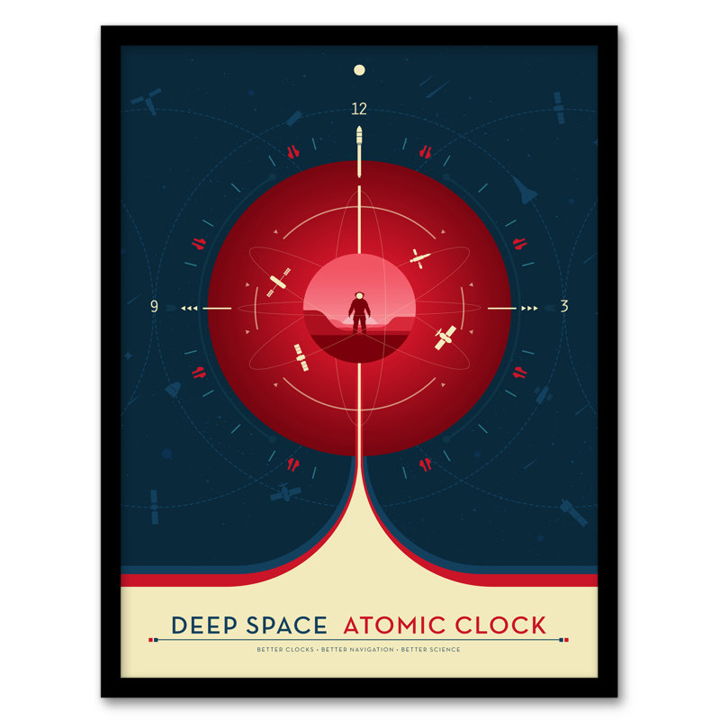Deep Space Atomic Clock Red Earth Orbit Spacecraft Radio Science NASA - Single Picture Frame Print