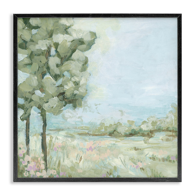 «Looming Tree» par Field, estampe numérique de June Erica Vess, H 12 po x l 12 po, Giclée encadrée noir minuit