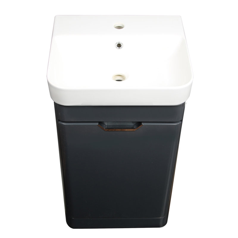 Michener 19'' Single Bathroom Vanity with Ceramic Top, Gray