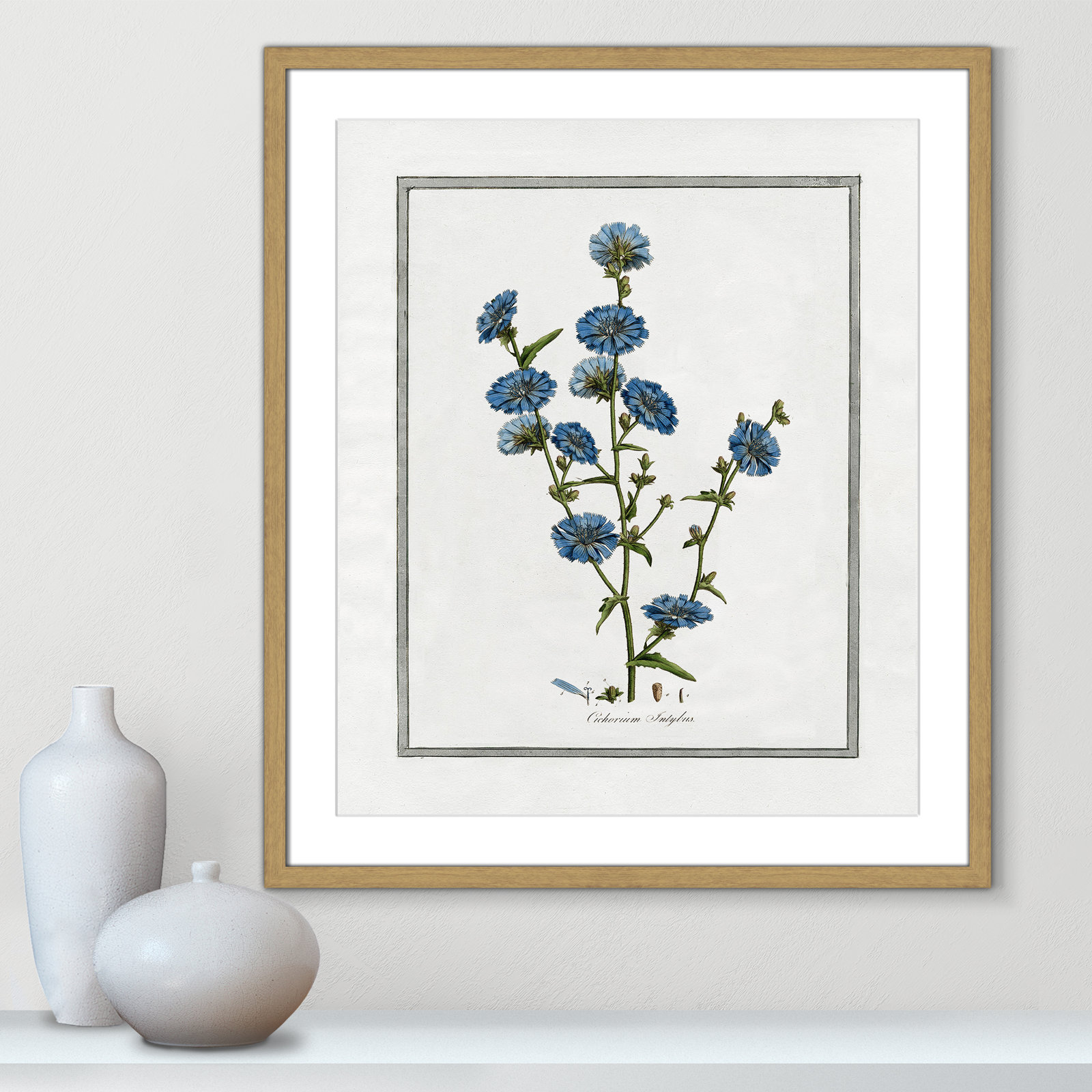 Colombe "Soft Botanical I" Print, 21.5" W x 25.5" H, Natural Framed