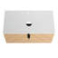Meuble-lavabo de 36 po avec lavabo en céramique artistique, dalle de pierre artificielle blanche, 2 portes à fermeture en douceur, meuble-lavabo en contreplaqué, style moderne avec base artistique, entretien facile