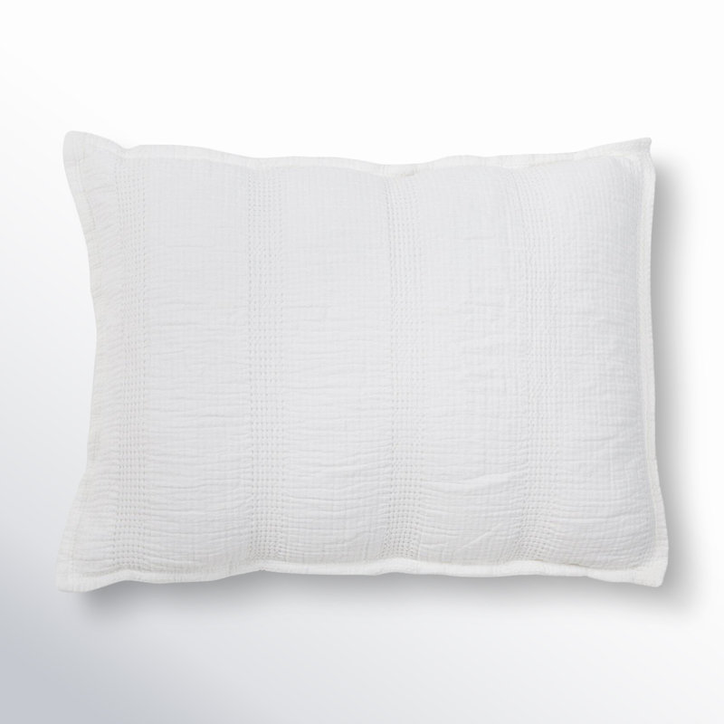 Nantucket Gray/White/Midnight Cotton Piece Standard Sham, Standard, White