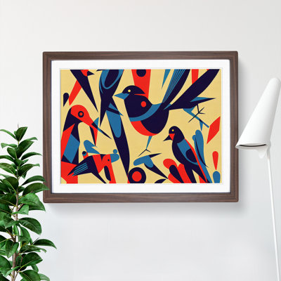 Magnetic Abstract Birds - Framed Print