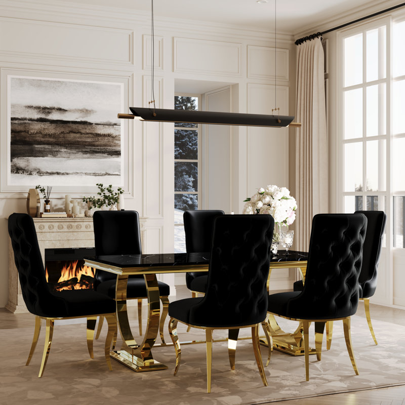 Chaise en velours Marianely