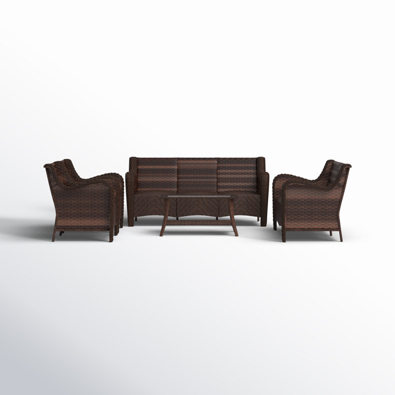 Matthies 5 Piece Rattan Sofa Seating Group