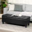 Banc de rangement capitonné en similicuir de 45 po pour le salon-153217699