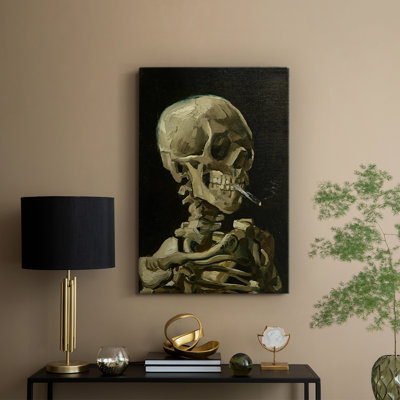 Tête de squelette avec une combustion d'une toile - galerie tendue par Vincent Van Gogh