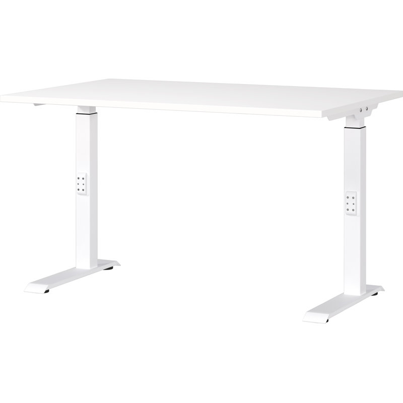 Mastandrea Adjustable Metal Base Standing Desk, 91cm H x 120cm W x 80cm D, White