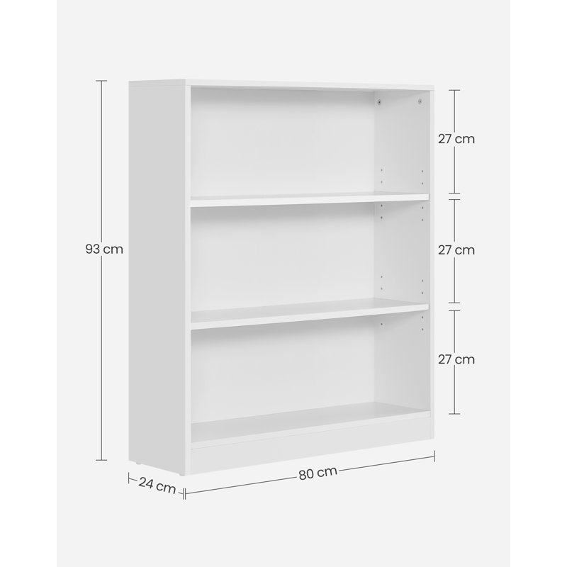 Pelak Bookcase, (3 Shelves) 93cm H x 80cm W x 24cm D, White